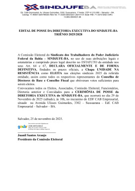 Edital de posse da diretoria