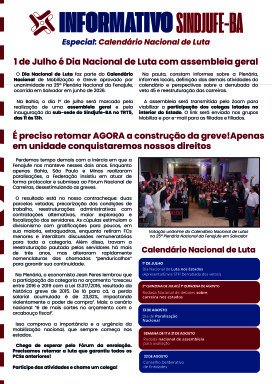 Informativo Calendário de Lutas